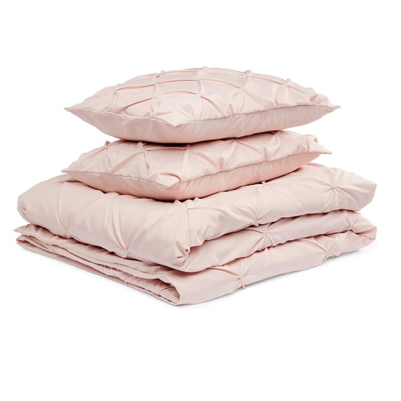 Luxury Home | New! ✨ Blush Pink King Size Lightweight Pleated Duvet Cover Set - Picture 2 of 6